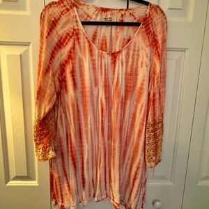 Woman’s top size 3X. Nice Boho style tie-dyed women’s top.